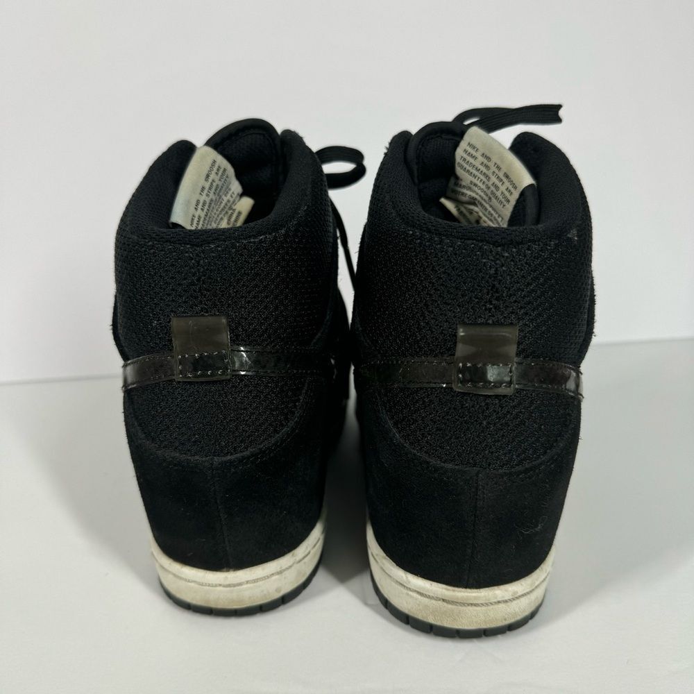 Nike Dunk Sky Hi Black Mesh Suede Hidden Wedge Sneakers Shoes 644877-001 Women 9 - Picture 3 of 10
